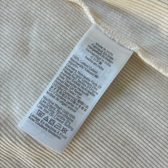 Madewell Garment-Dyed Ribbed Cardigan Button Down Front Long Sleeve Tee off XS - Picture 5 of 6